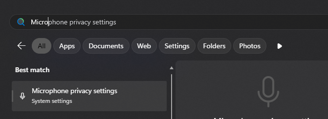 Microphone Privacy Settings